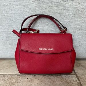 Michael Kors Red Satchel with Structured Design